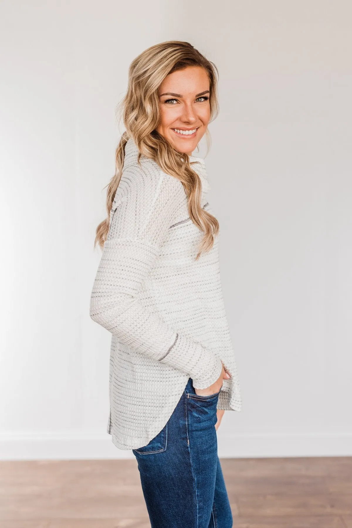 Lovely Life Cowl Neck Top- Ivory