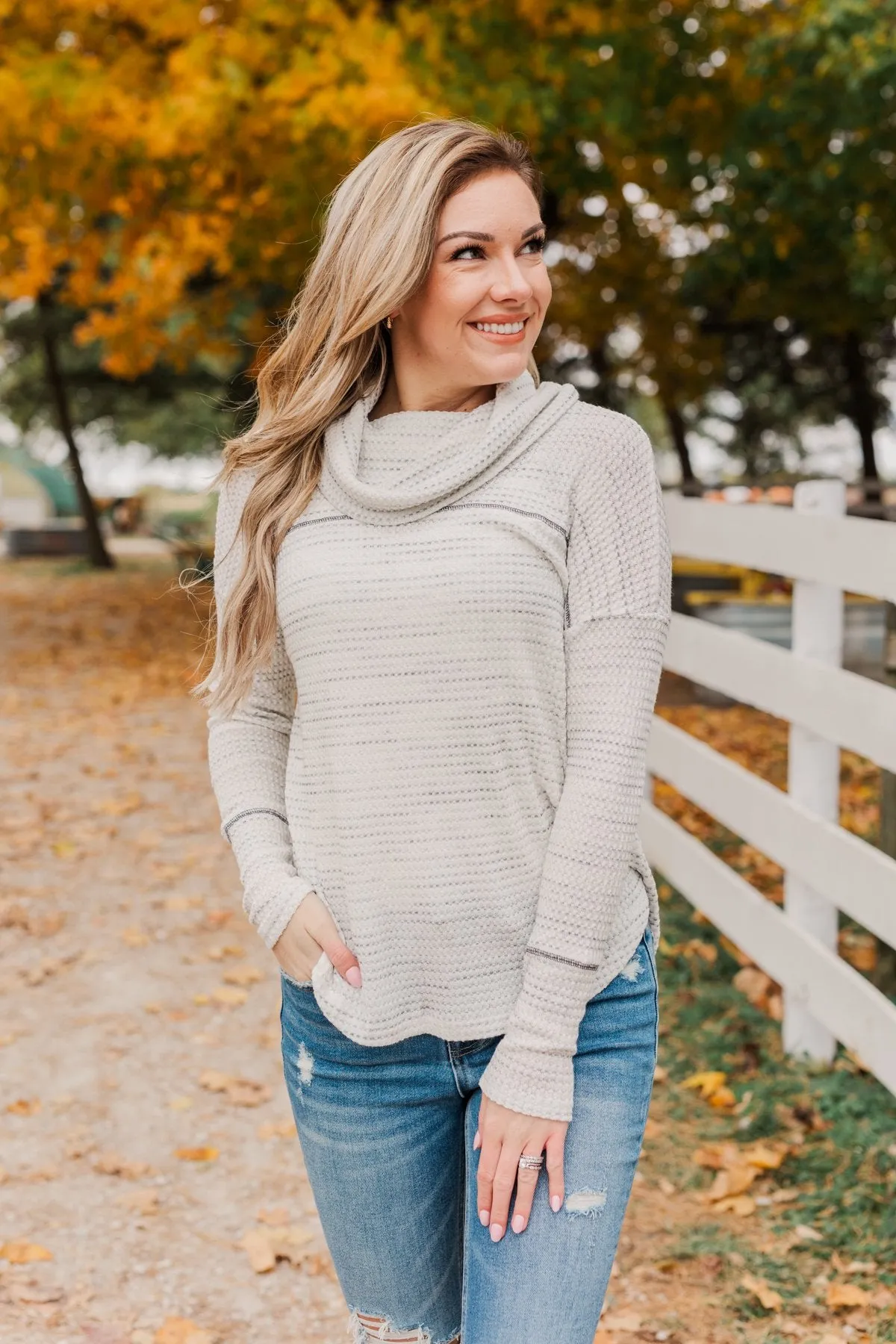 Lovely Life Cowl Neck Top- Ivory