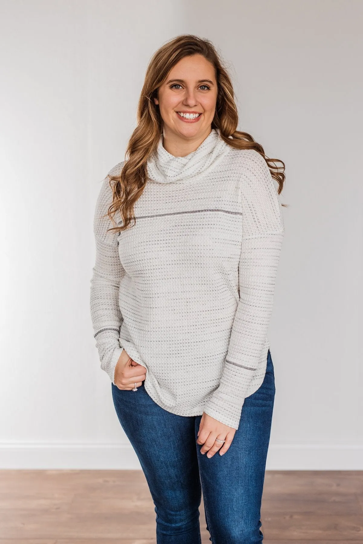 Lovely Life Cowl Neck Top- Ivory