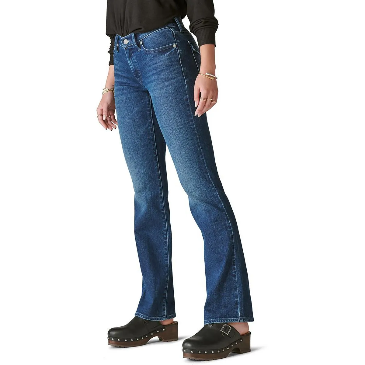 Lucky Brand Womens Mid-Rise Dark Wash Bootcut Jeans