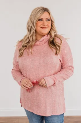 Make Life Count Cowl Neck Top- Pink