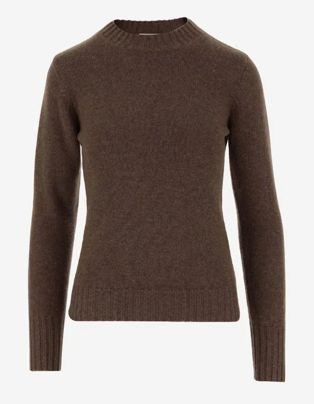 MaxMara  |Casual Style Long Sleeves V-neck & Crew neck