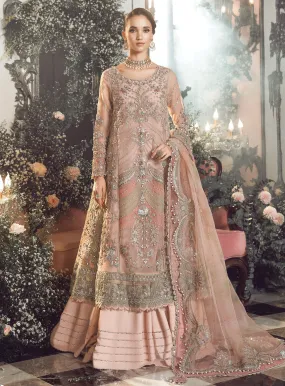 MBroidered By Maria B Embroidered Organza Unstitched 3 Piece Suit - MB23W BD-2706 PASTEL PINK