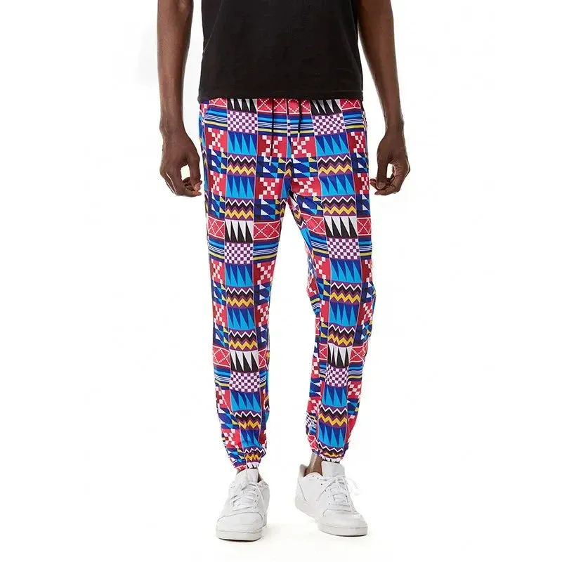 Men's African Traditional Boho Print Hip Hop Casual Streetwear Jogging Sweatpants