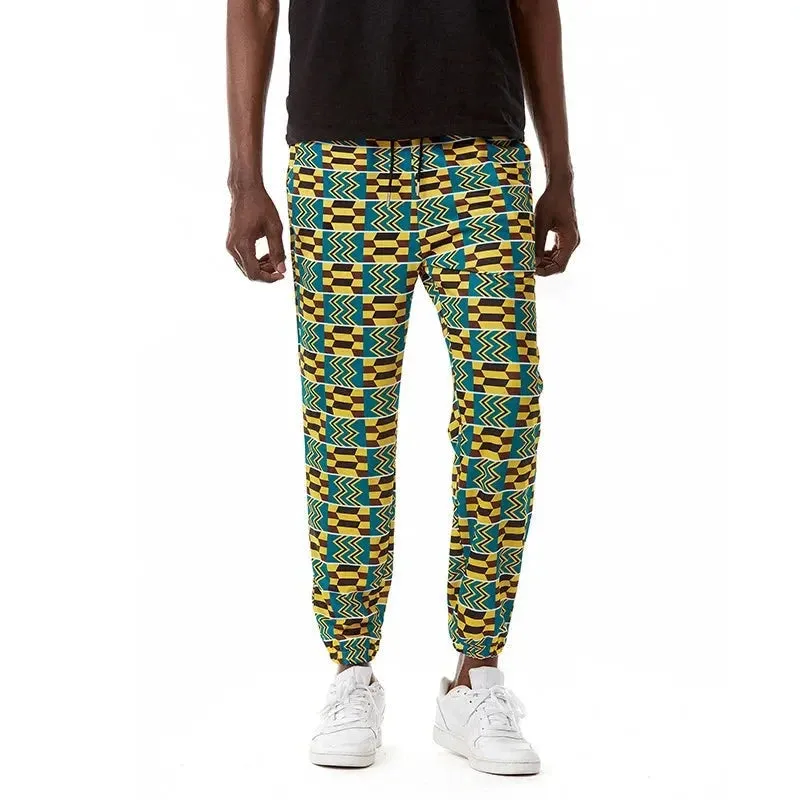 Men's African Traditional Boho Print Hip Hop Casual Streetwear Jogging Sweatpants