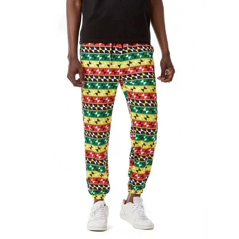 Men's African Traditional Boho Print Hip Hop Casual Streetwear Jogging Sweatpants