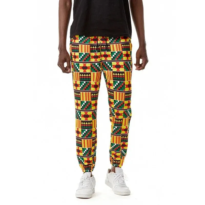 Men's African Traditional Boho Print Hip Hop Casual Streetwear Jogging Sweatpants