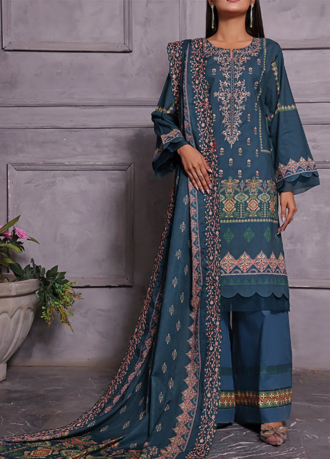 Misri By VS Textile Embroidered Lawn Unstitched 3 Piece Suit - 188