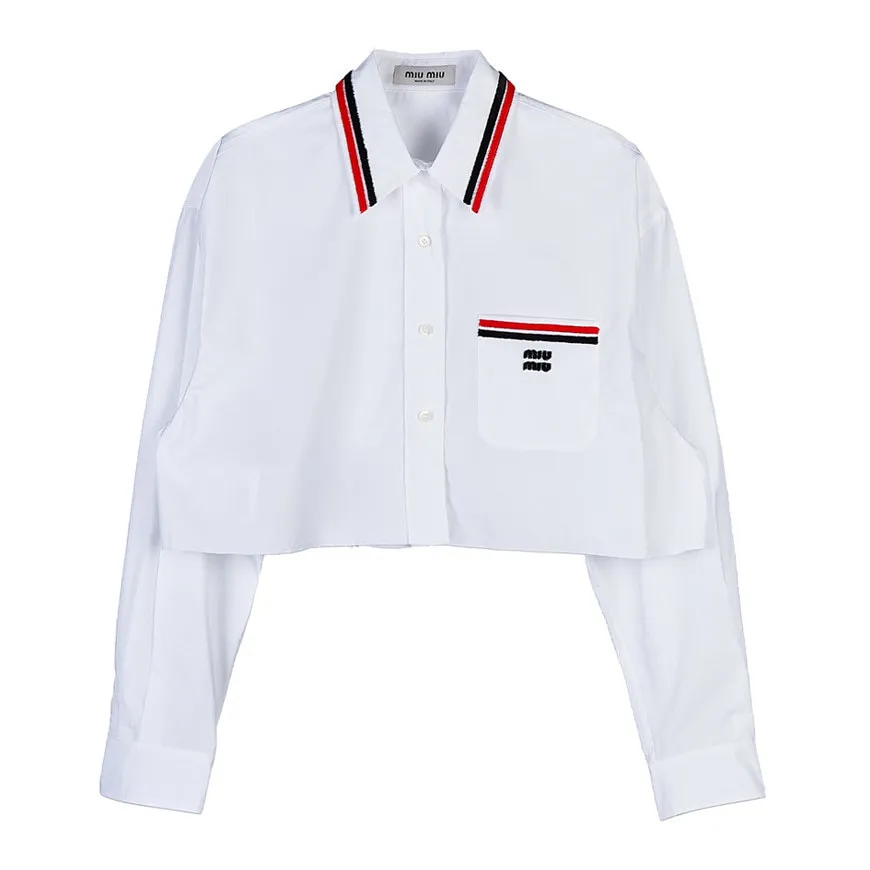 MiuMiu  |Casual Style Street Style Long Sleeves Plain Cotton