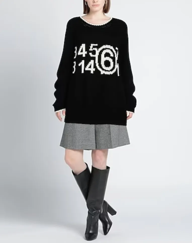 MM6 Maison Margiela  |Casual Style U-Neck Long Sleeves Plain Cotton Logo