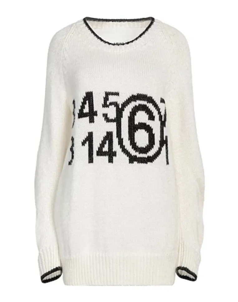 MM6 Maison Margiela  |Casual Style U-Neck Long Sleeves Plain Cotton Logo