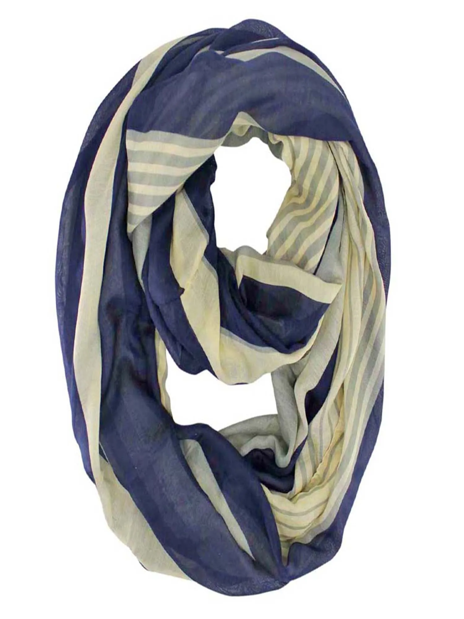 Multicolor Stripe Summer Circle Infinity Scarf