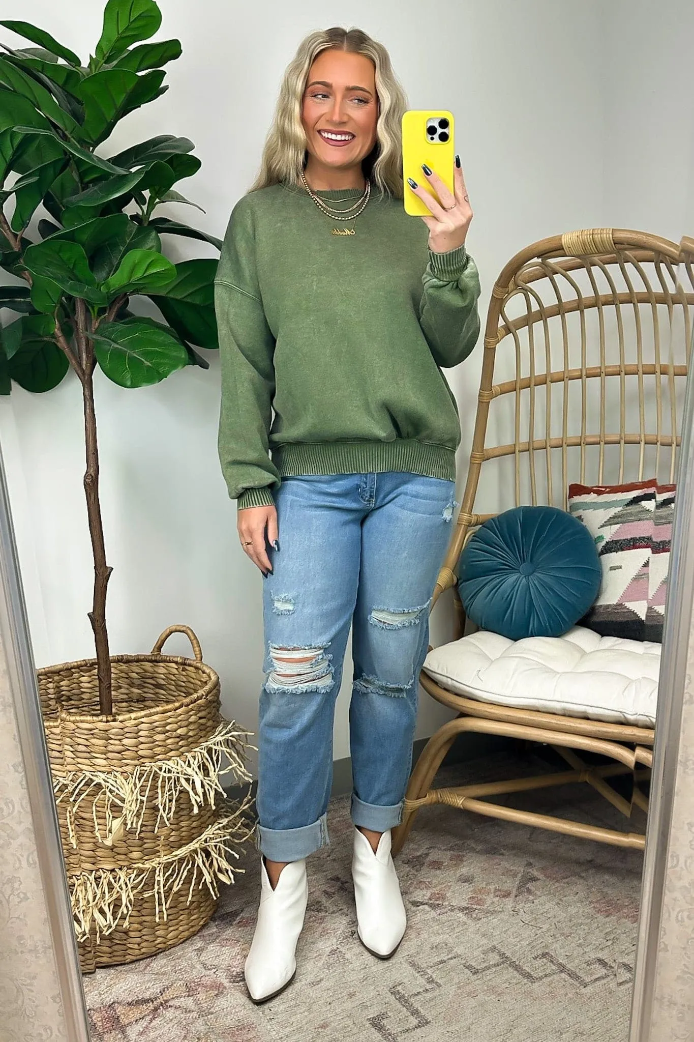 Nuvola Acid Wash Oversized Pullover