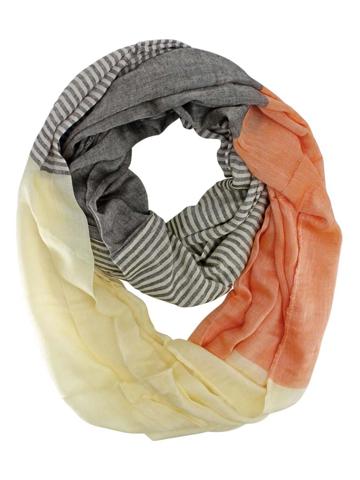 Orange & Beige Neutral Tone Light Infinity Scarf