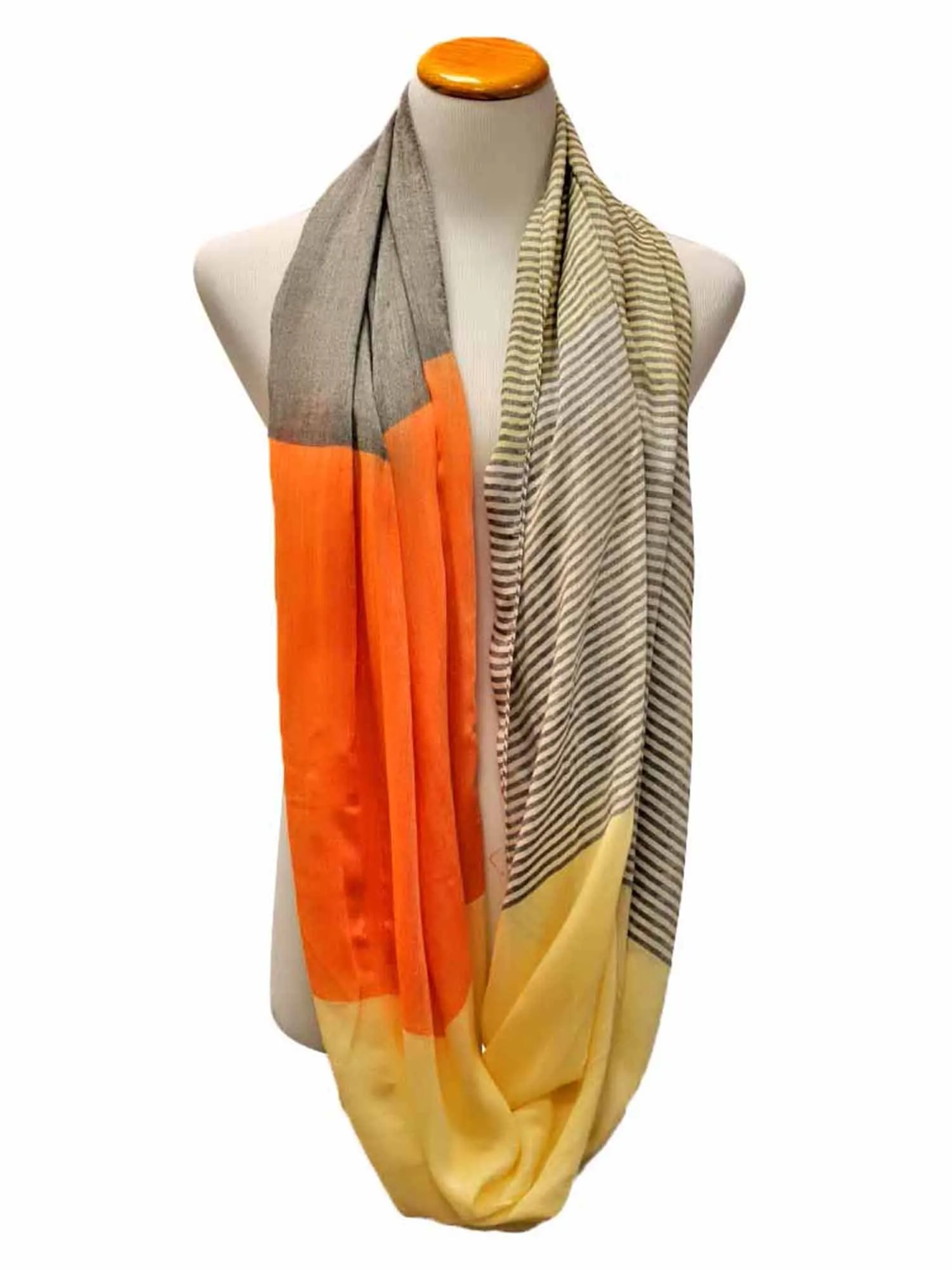 Orange & Beige Neutral Tone Light Infinity Scarf