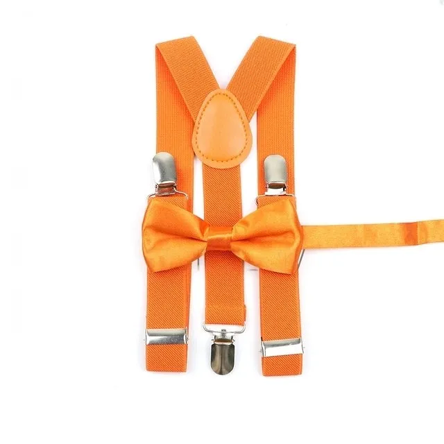 Orange Set Suspenders and Bowtie