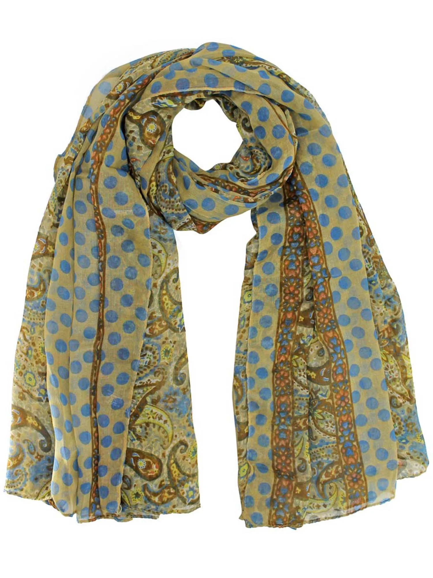 Paisley & Polka Dot Scarf Wrap