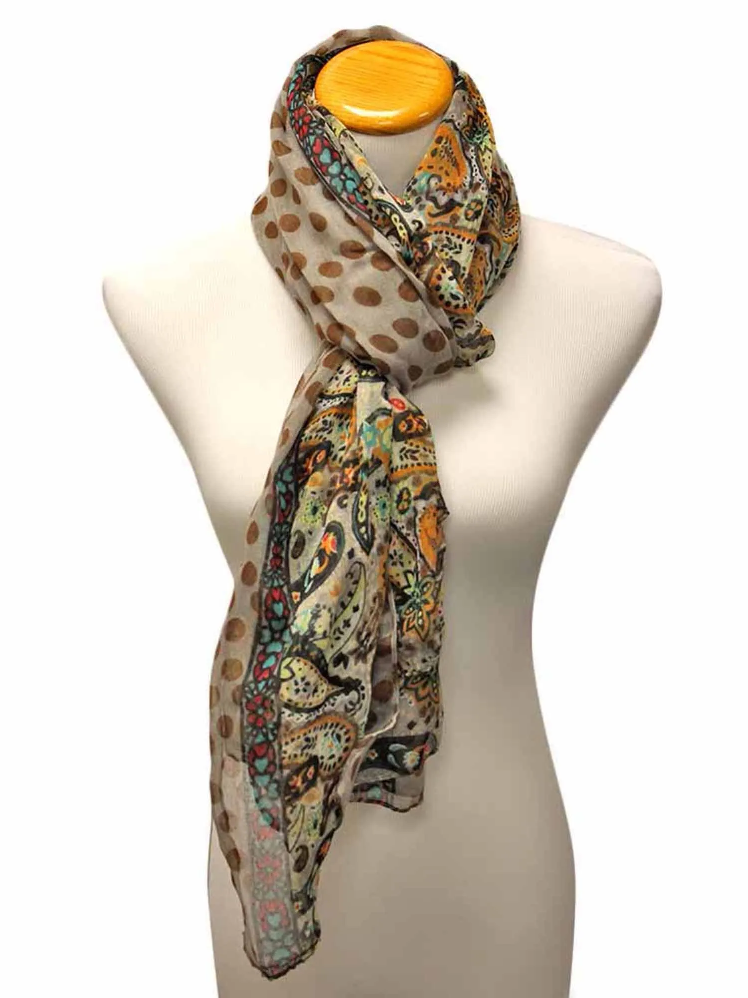 Paisley & Polka Dot Scarf Wrap