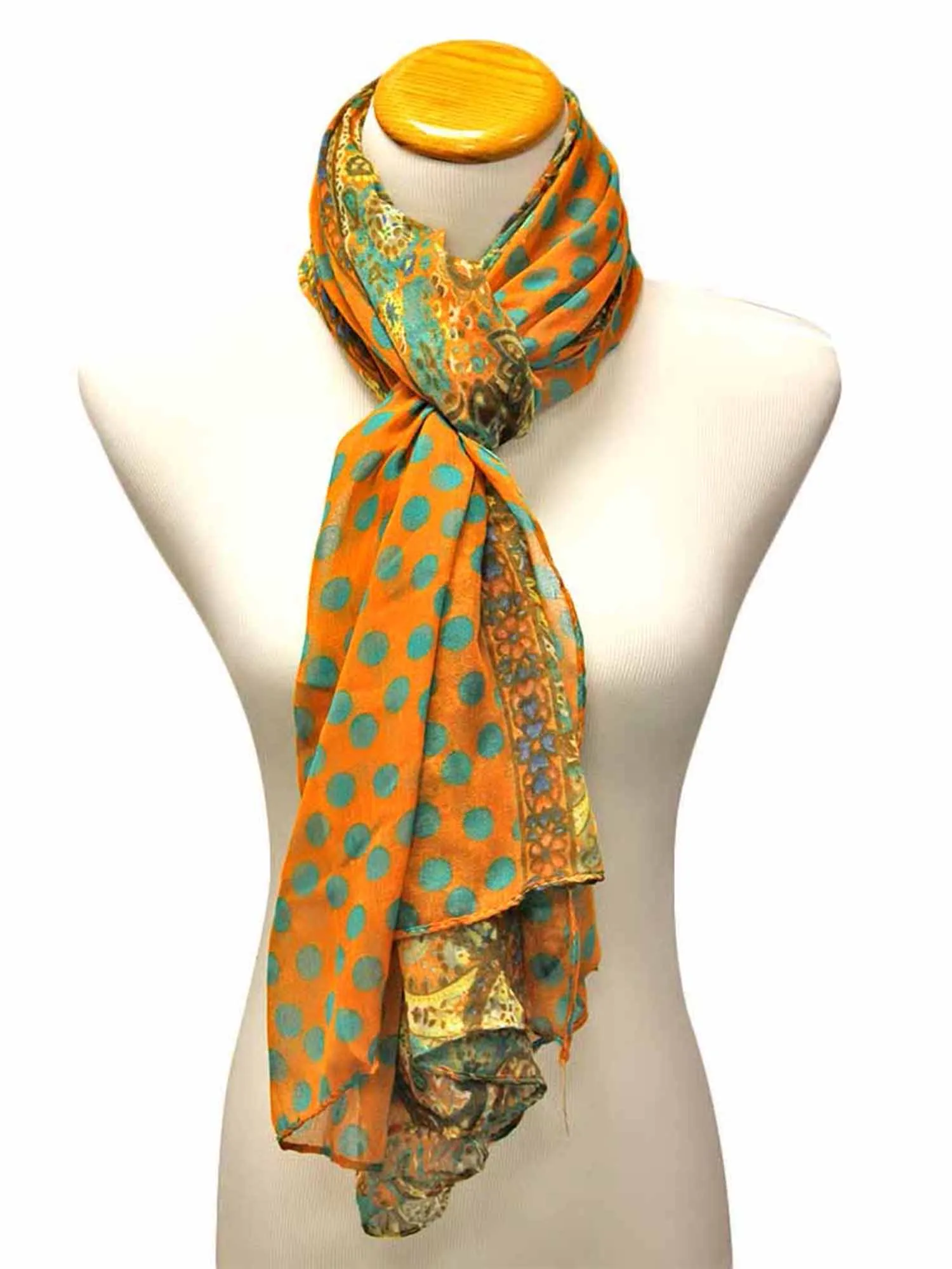 Paisley & Polka Dot Scarf Wrap