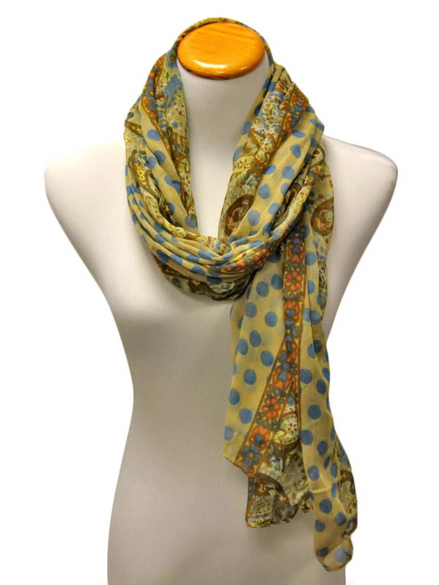 Paisley & Polka Dot Scarf Wrap