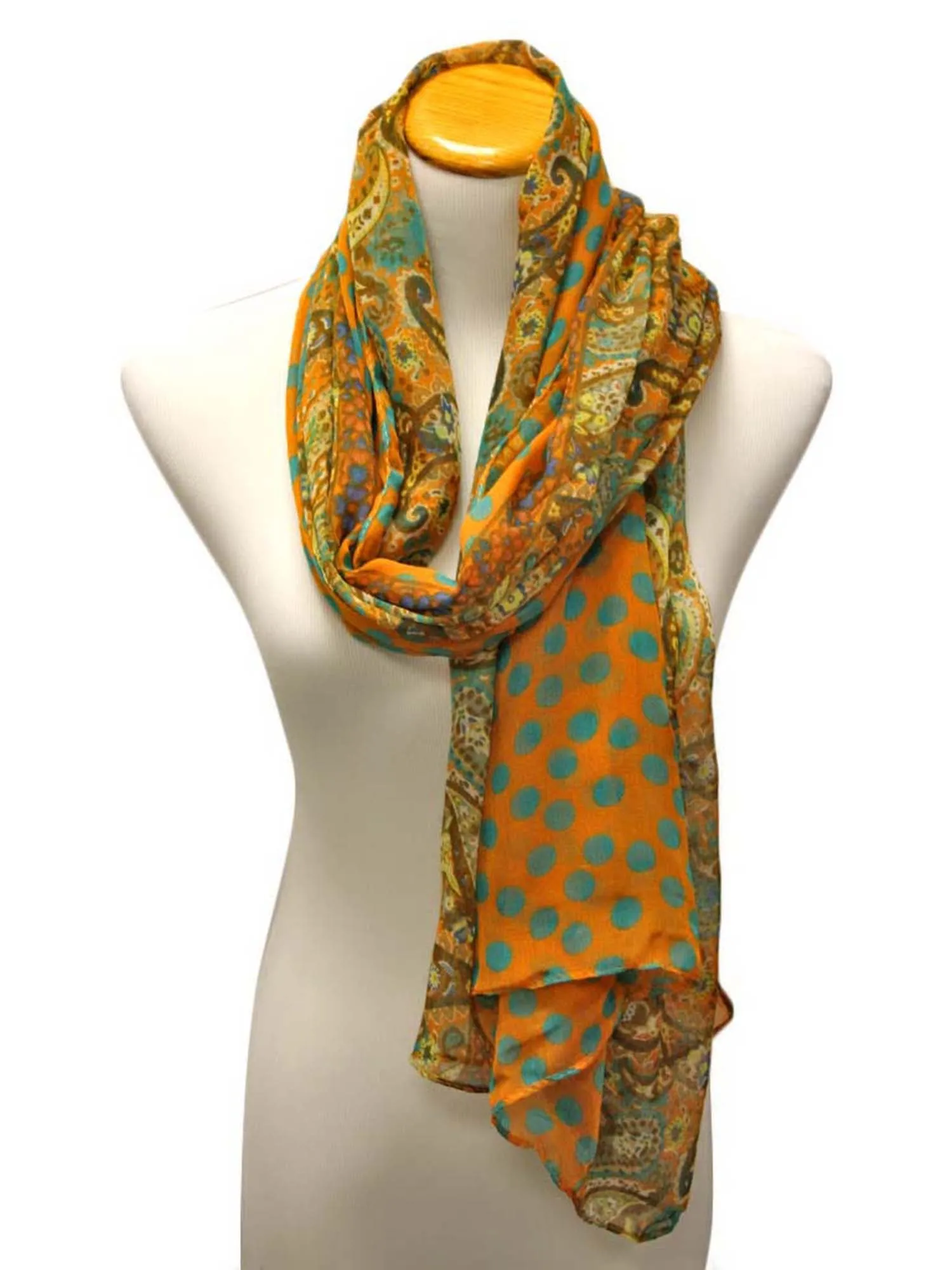 Paisley & Polka Dot Scarf Wrap