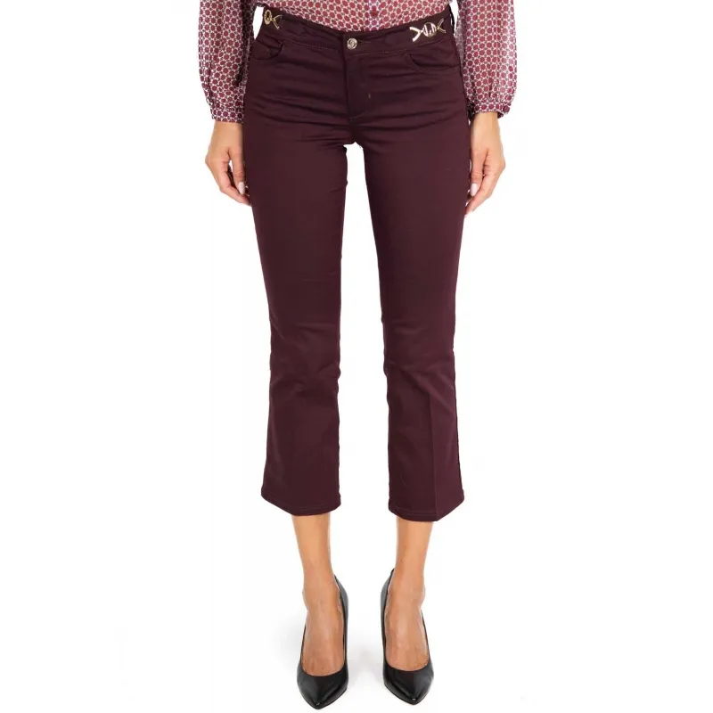 PANTALONE FLARED E CROPPED, BORDEAUX