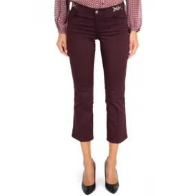 PANTALONE FLARED E CROPPED, BORDEAUX