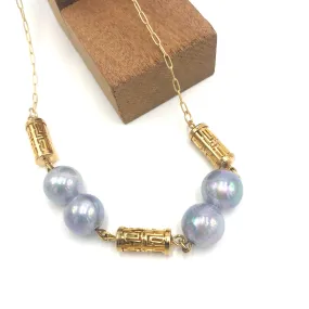 Periwinkle & Gold Lantern Necklace -  Live Unboxing NYC #238