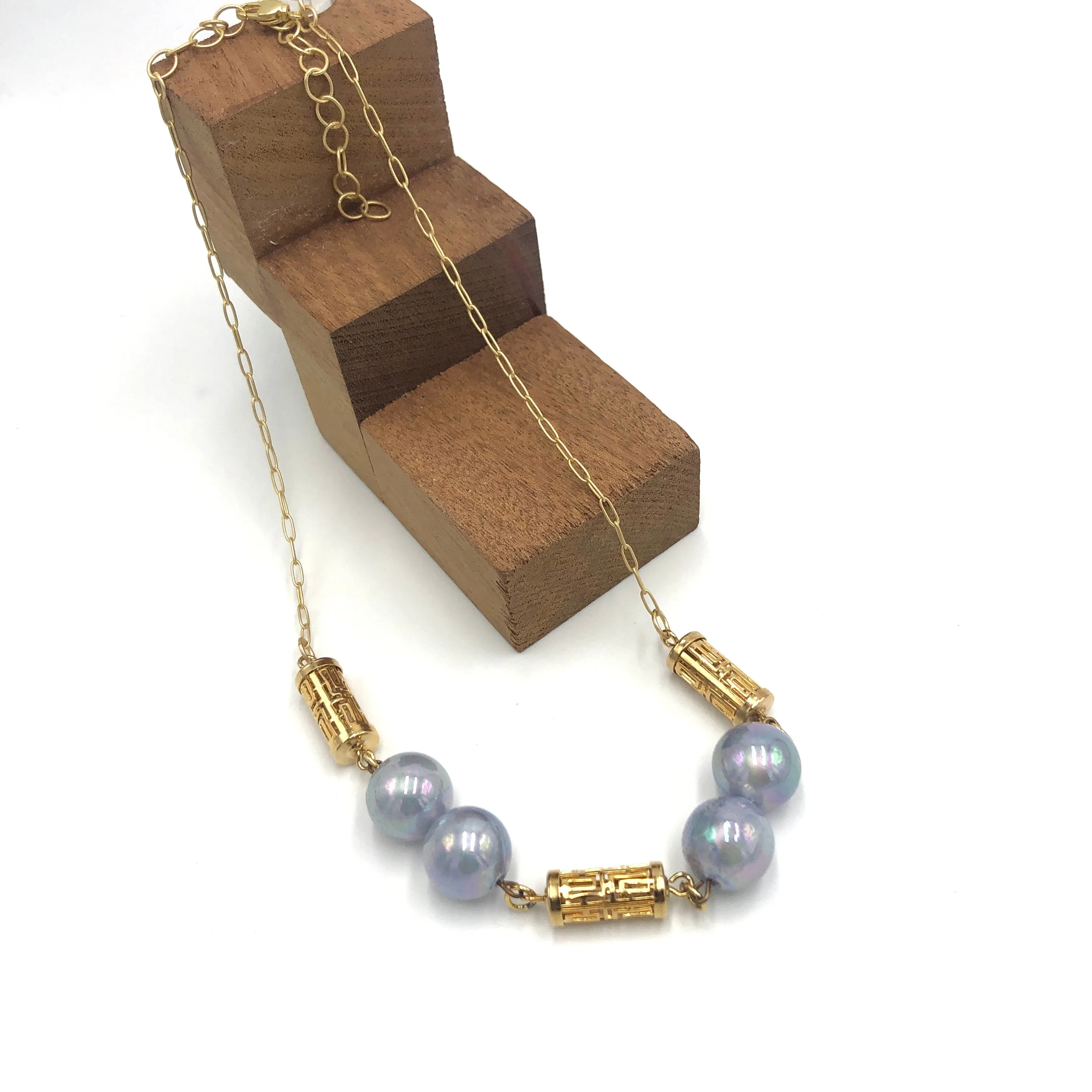 Periwinkle & Gold Lantern Necklace -  Live Unboxing NYC #238