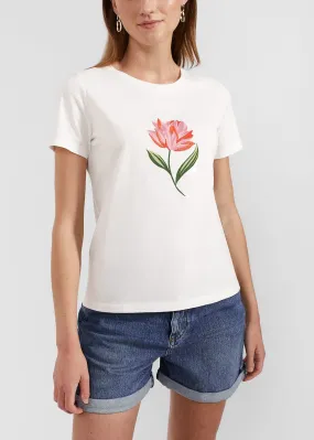 Pixie Printed T-shirt 0224/2023/1144l00 Ivory-Pink