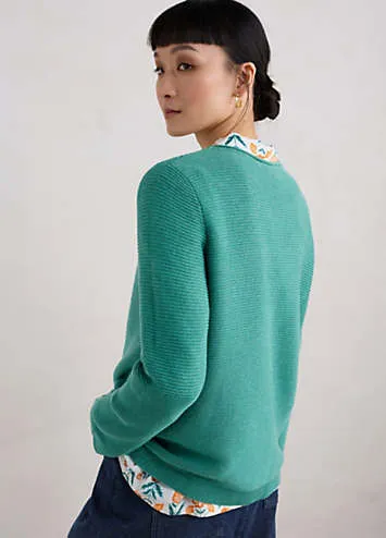 Seasalt Cornwall Green Makers Cotton Jumper | Grattan