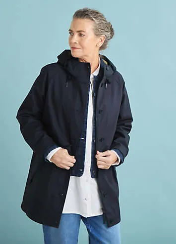 Seasalt Cornwall Navy Fulmar Coat | Grattan