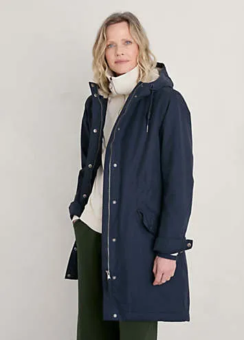 Seasalt Cornwall Navy Plant Hunter Waterproof Coat | Grattan