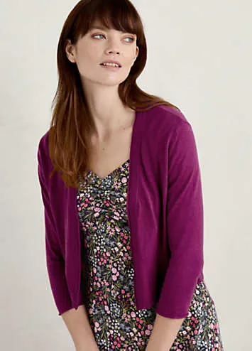 Seasalt Cornwall Purple Vanessa Cotton Cardigan | Grattan