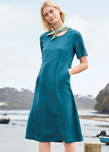 Seasalt Cornwall Teal Grass Wave Dress | Grattan