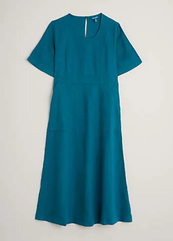 Seasalt Cornwall Teal Grass Wave Dress | Grattan