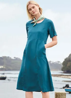 Seasalt Cornwall Teal Grass Wave Dress | Grattan