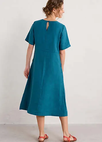 Seasalt Cornwall Teal Grass Wave Dress | Grattan