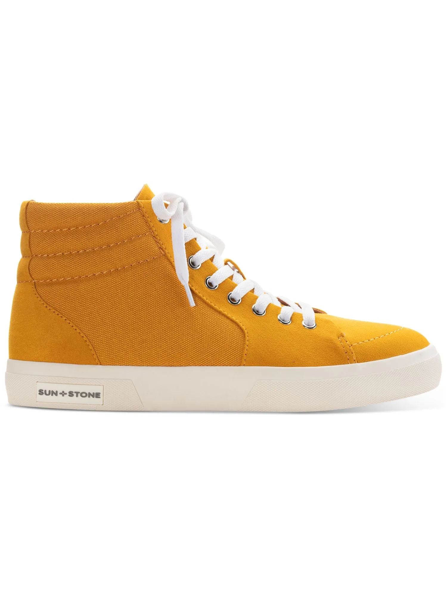 SUN STONE Mens Yellow Cushioned Jett Round Toe Platform Lace-Up Athletic Sneakers Shoes M