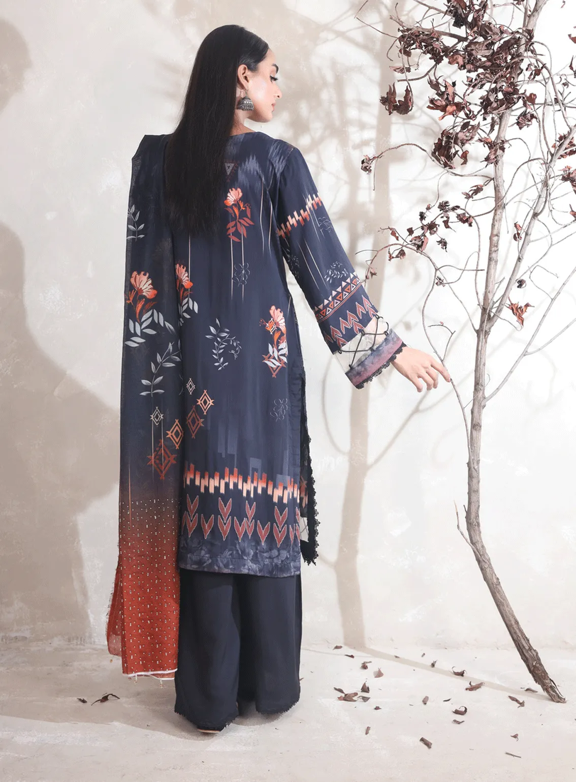 Swarovski Chandi By Alif Embroidered Viscose Unstitched 3 Piece Suit - 01