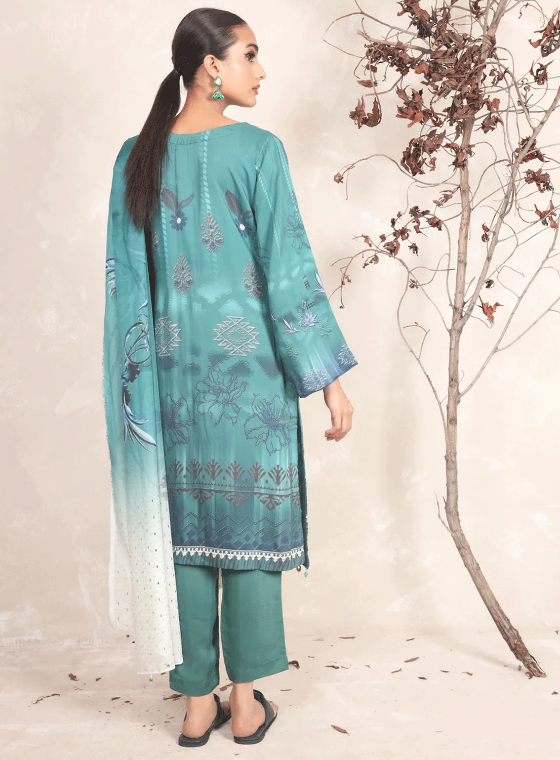 Swarovski Chandi By Alif Embroidered Viscose Unstitched 3 Piece Suit - 10