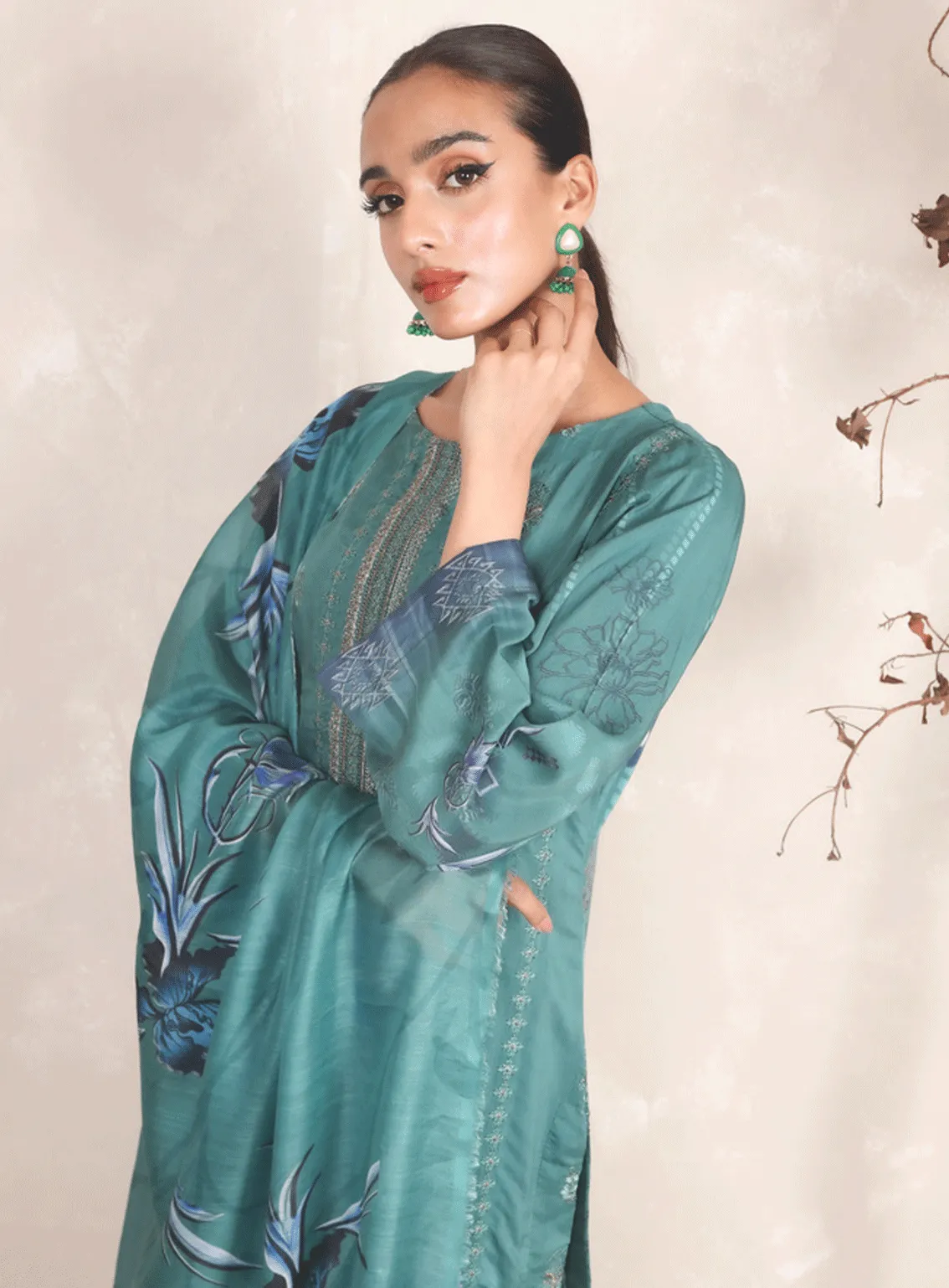 Swarovski Chandi By Alif Embroidered Viscose Unstitched 3 Piece Suit - 10