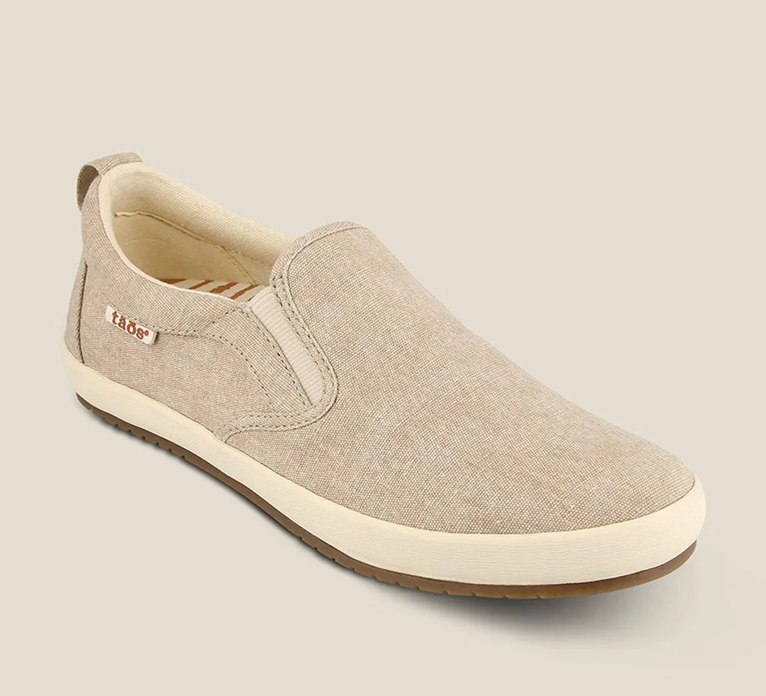 Taos Womens Dandy Slip-on Sneaker- Oat Wash Canvas