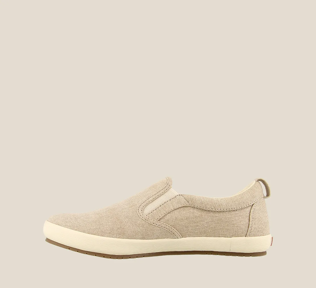 Taos Womens Dandy Slip-on Sneaker- Oat Wash Canvas