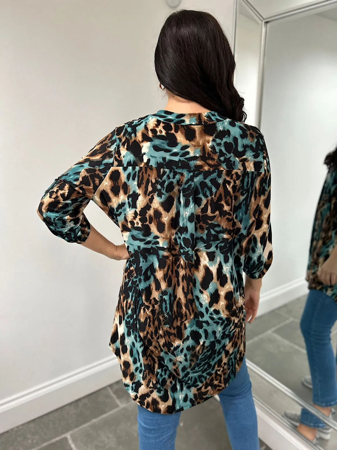 Teal Animal Pattern Tunic Gloria