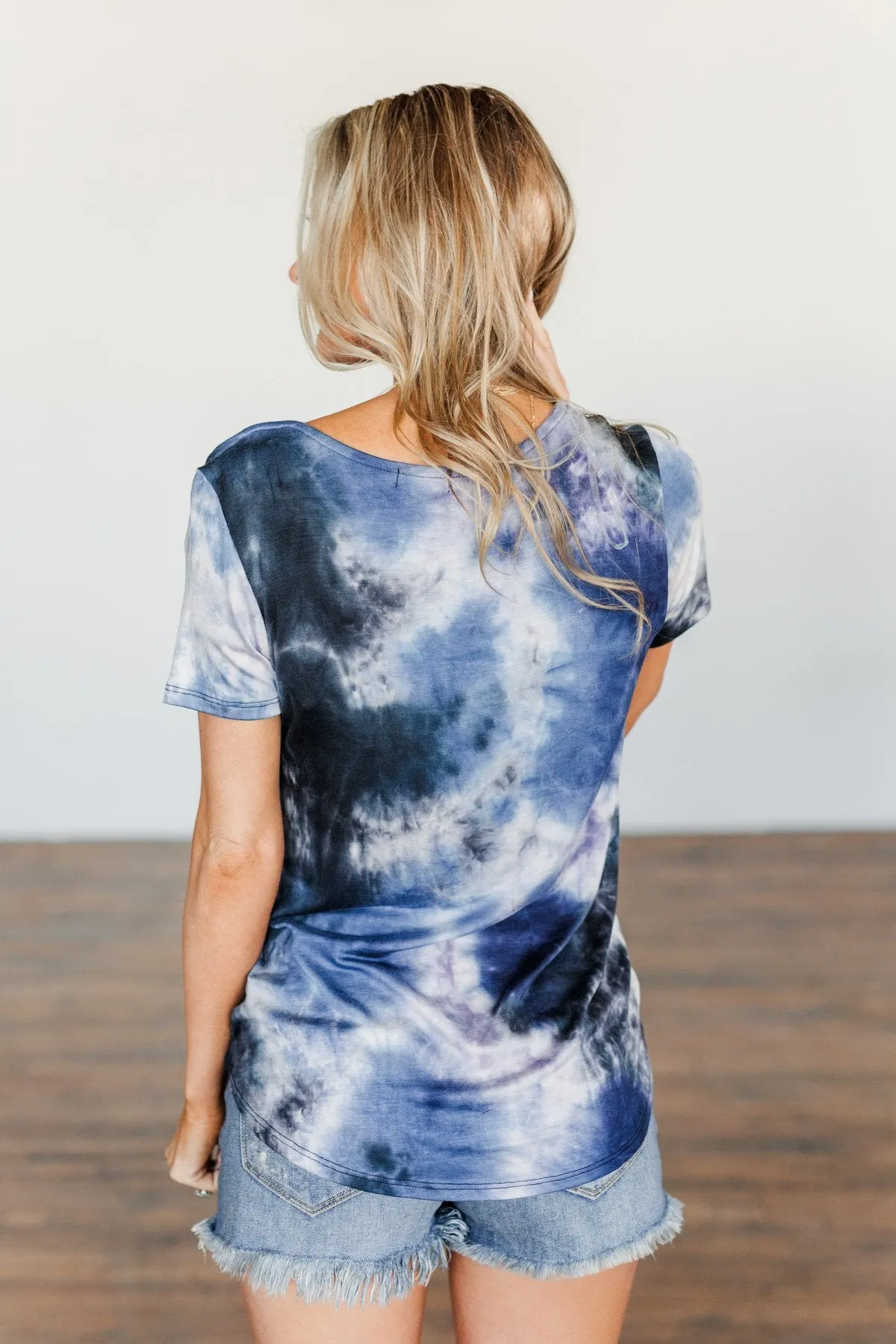 Tranquil Waters Tie-Dye Top- Navy & Black