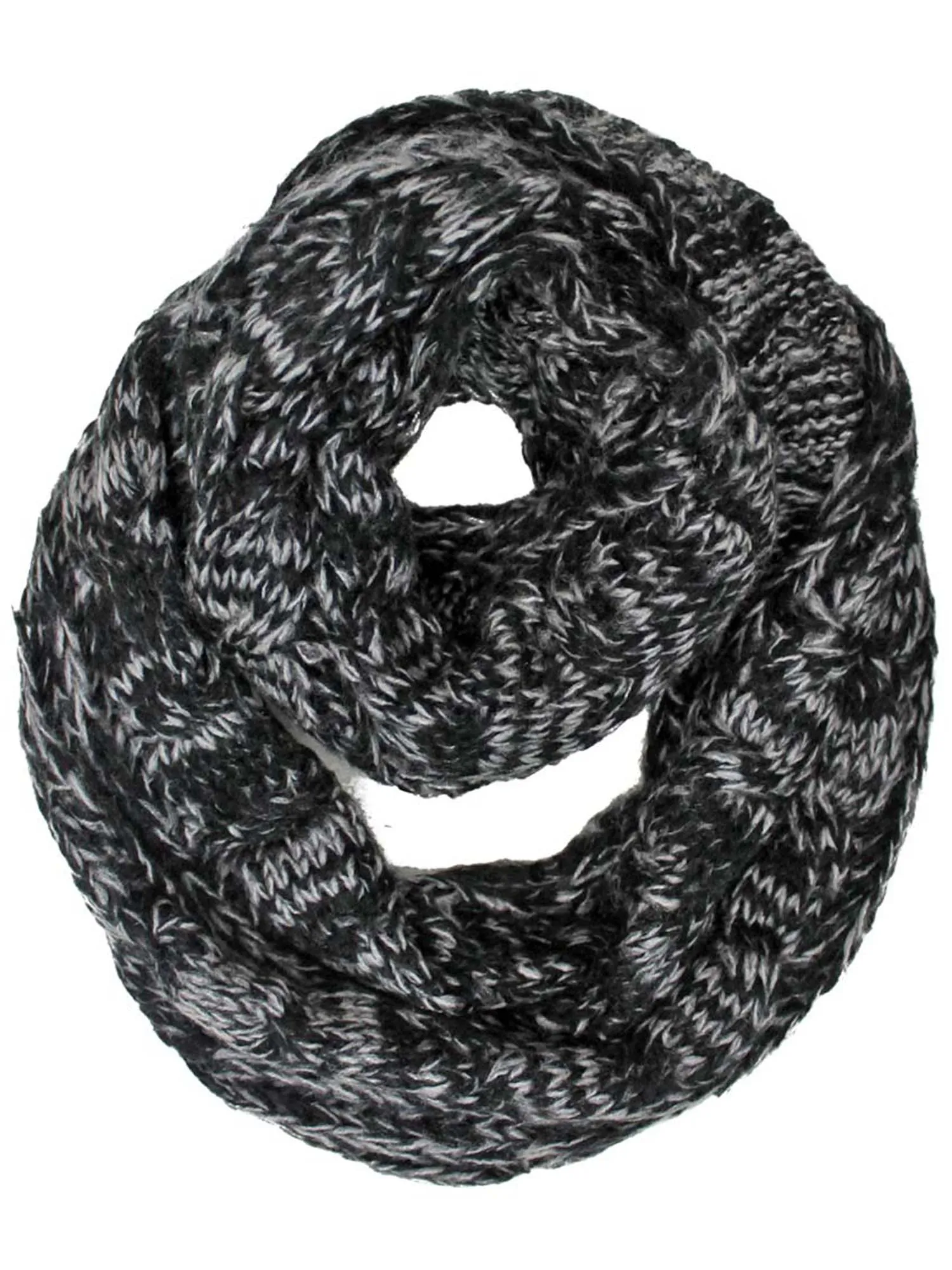 Two-Tone Cable Knit Infinity Scarf