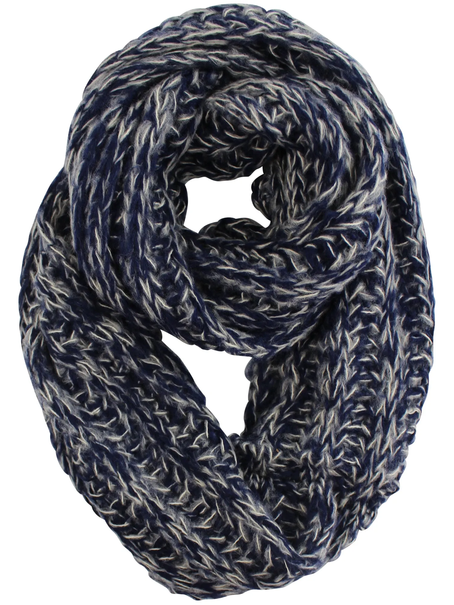 Two-Tone Knit Soft Infinity Scarf