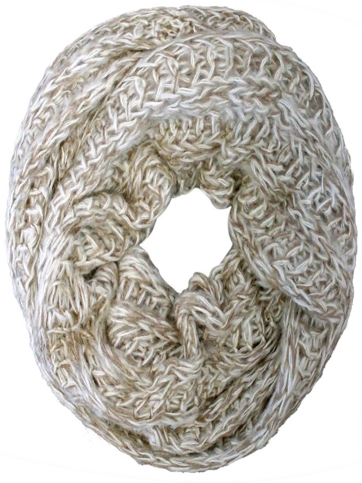 Two-Tone Knit Soft Infinity Scarf