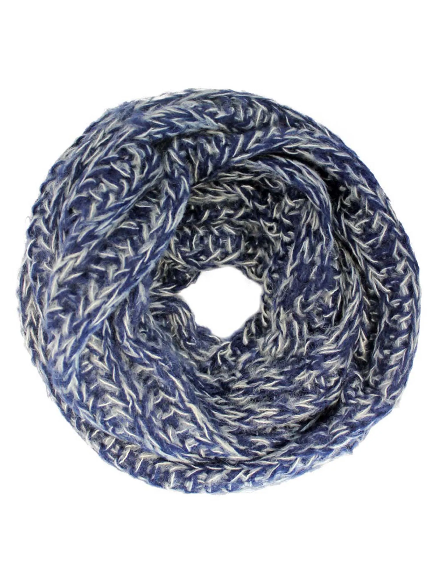 Two-Tone Knit Soft Infinity Scarf